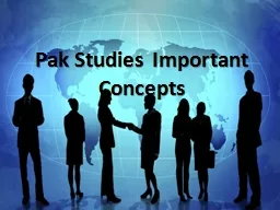 Pak Studies Important Concepts