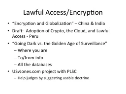 Lawful Access/Encryption