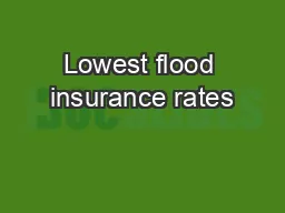 Lowest flood insurance rates