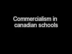 Commercialism in canadian schools