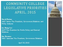 Community College Legislative Priorities