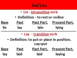 Lie/Lay