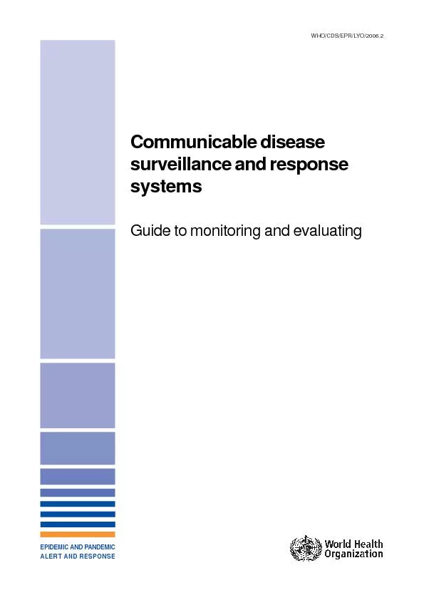 Guide to monitoring and evaluating communicable disease surveillance a