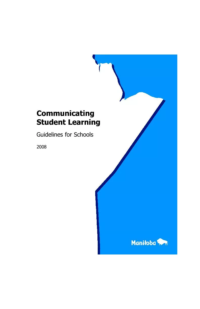 Guidelines for Schools : communicating student learning