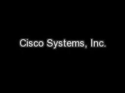 Cisco Systems, Inc.
