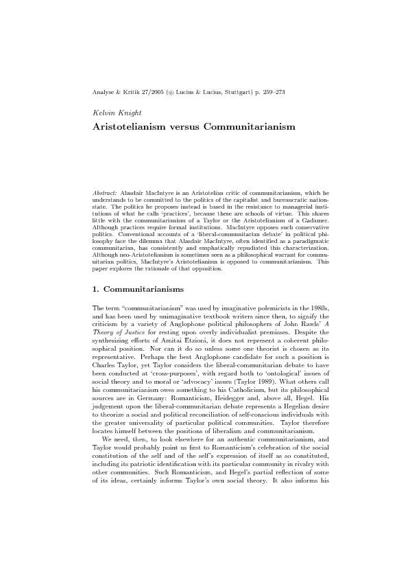 Analyse&Kritik27/2005(c\rLucius&Lucius,Stuttgart)p.259{273KelvinKnight
