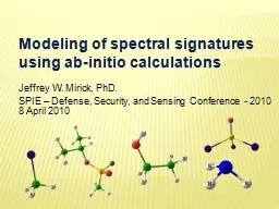 Modeling of spectral signatures using ab-initio calculation