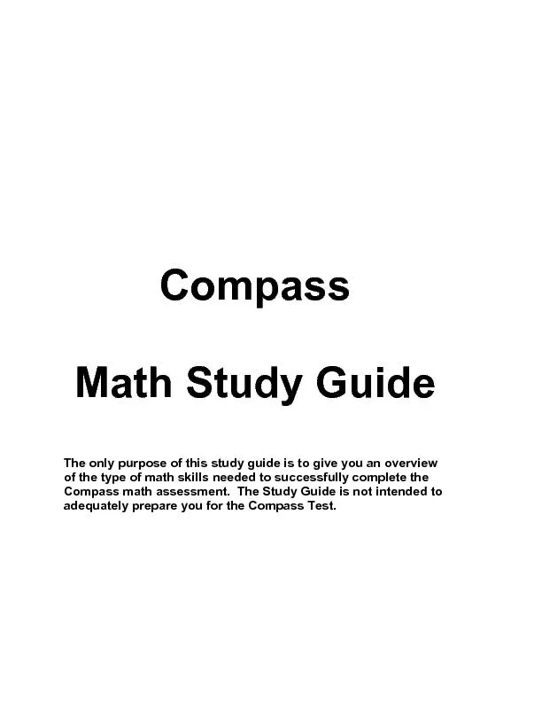 Compass Math Study Guide