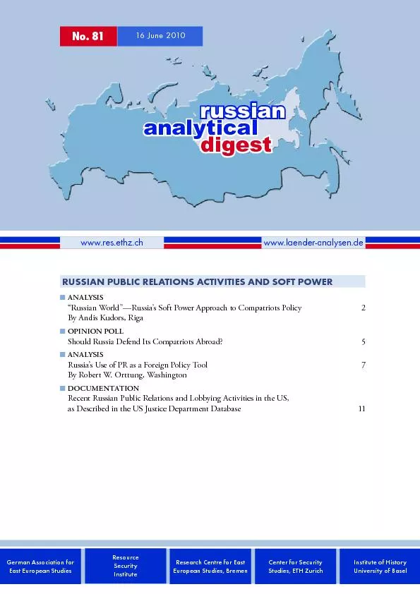 Russian analytical digest