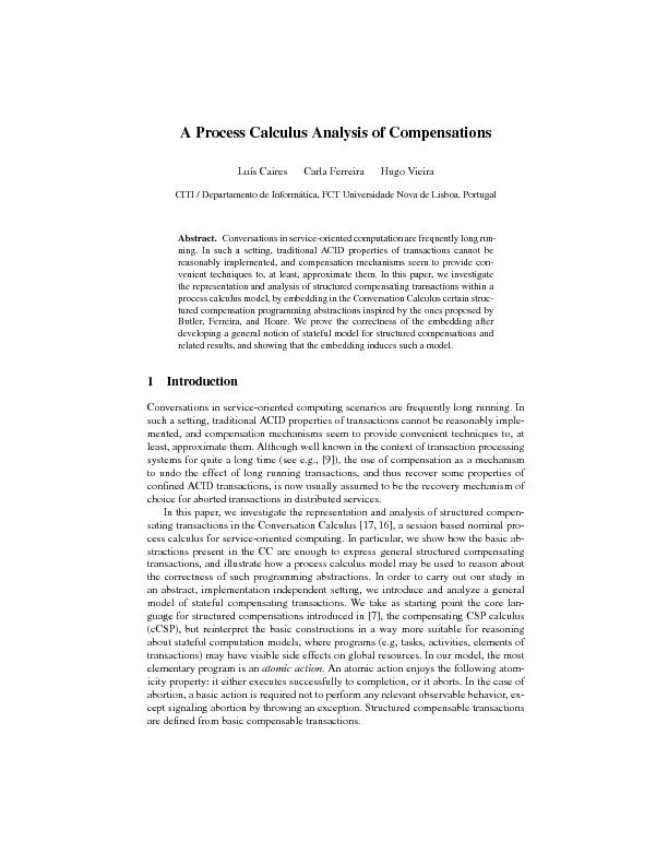 A process calculus analysis of compensation
