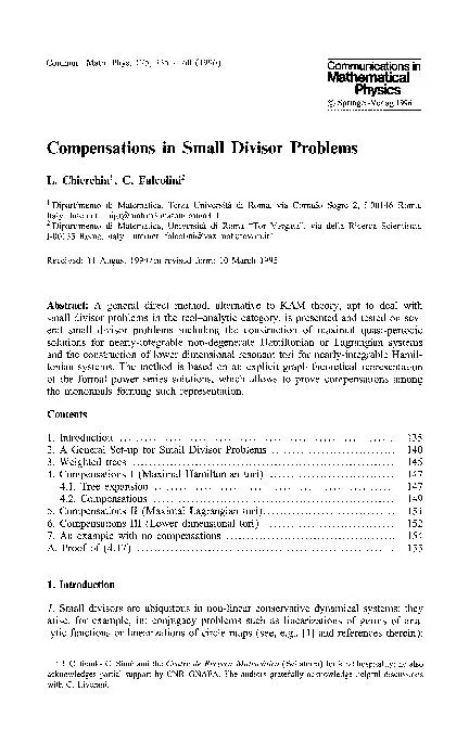 Compensation in small divisor problems