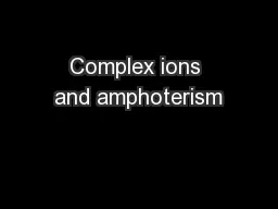 Complex ions and amphoterism