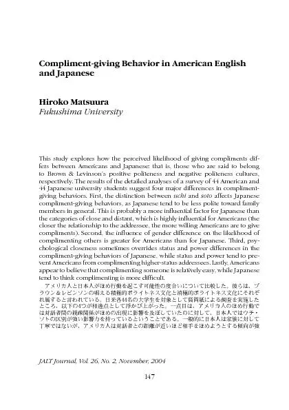 Compliment-giving behavior in american  English and japanese