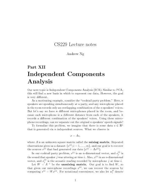 Independent components analysis