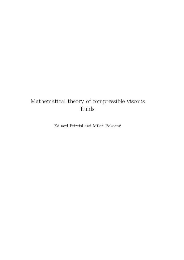 Mathematica ltheory of compressible viscous fluids