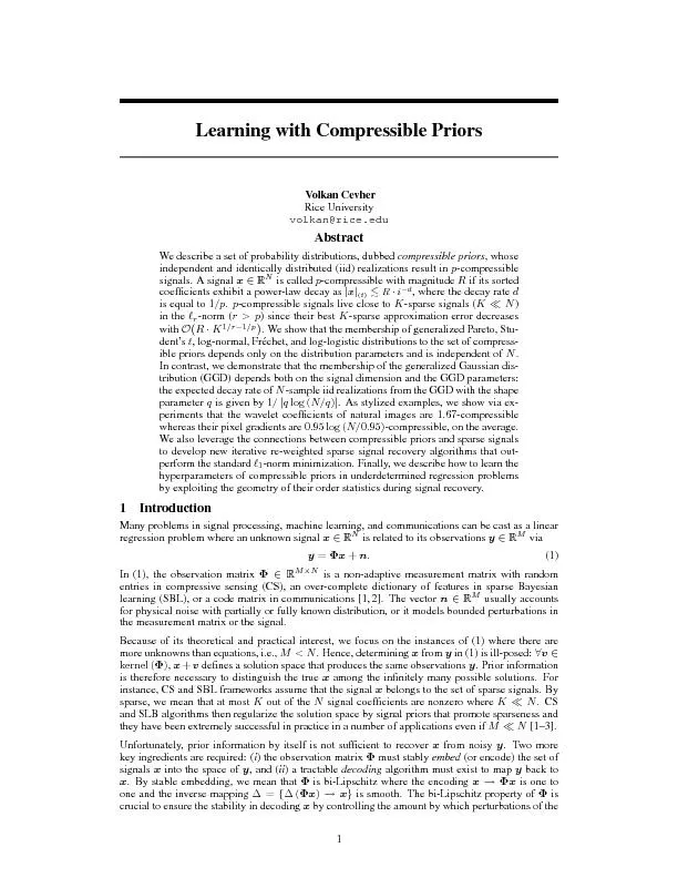 Learning with compressible priors
