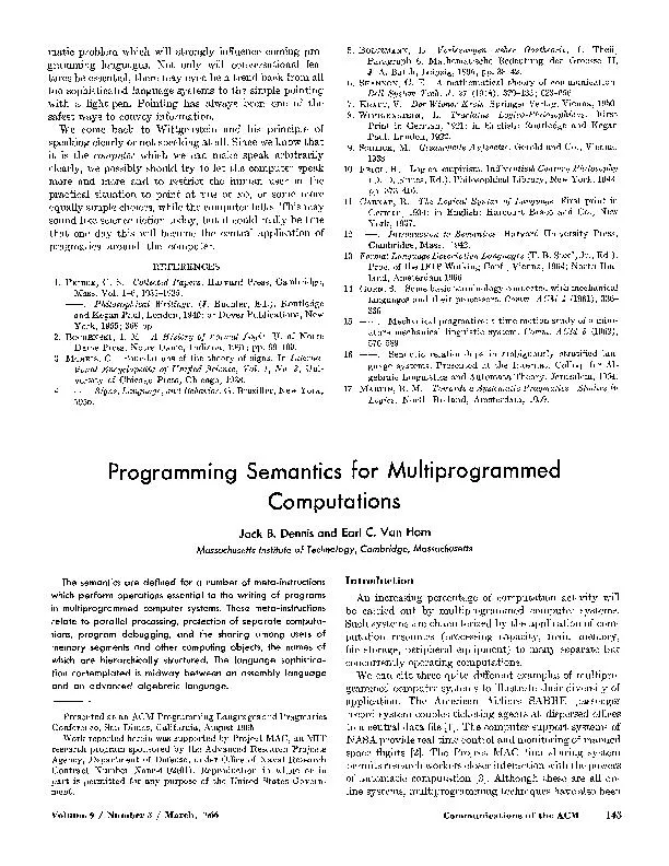 Programming semantics for multiprogrammed computation