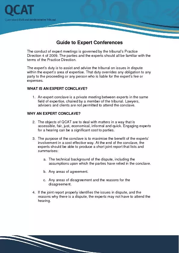 Guide to expert conferences