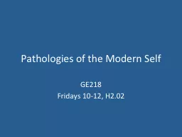 Pathologies of the Modern Self