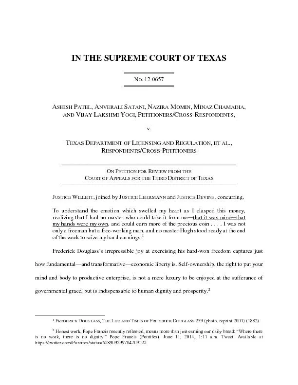 IN THE SUPREME COURT OF TEXAS