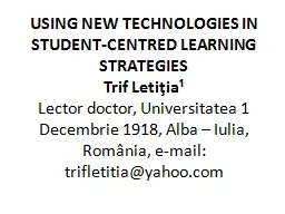 Using New Technologies in student-centred learning strategi