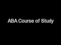ABA Course of Study