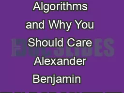 Music Compression Algorithms and Why You Should Care Alexander Benjamin   TABLE OF CONTENTS