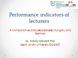 Performance indicators of lecturers