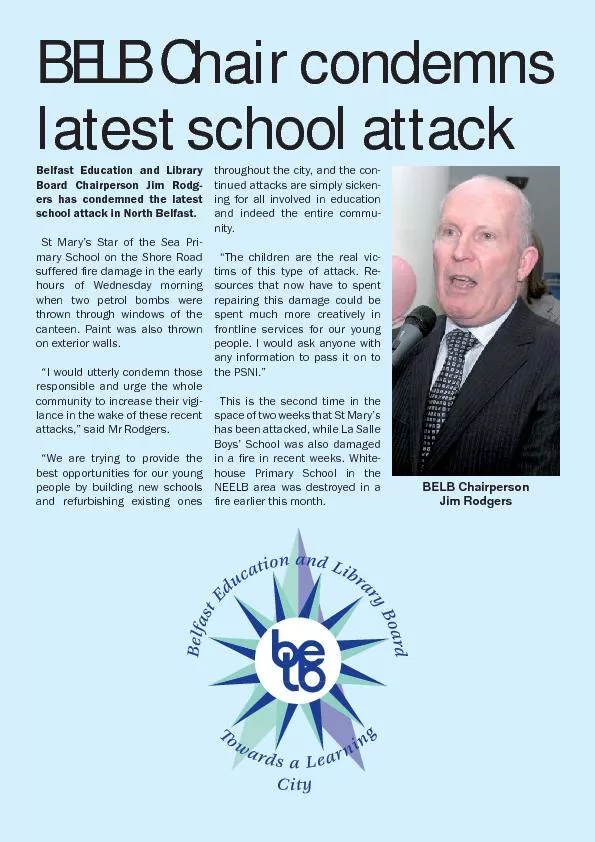 Belb chair condemns latest school attack