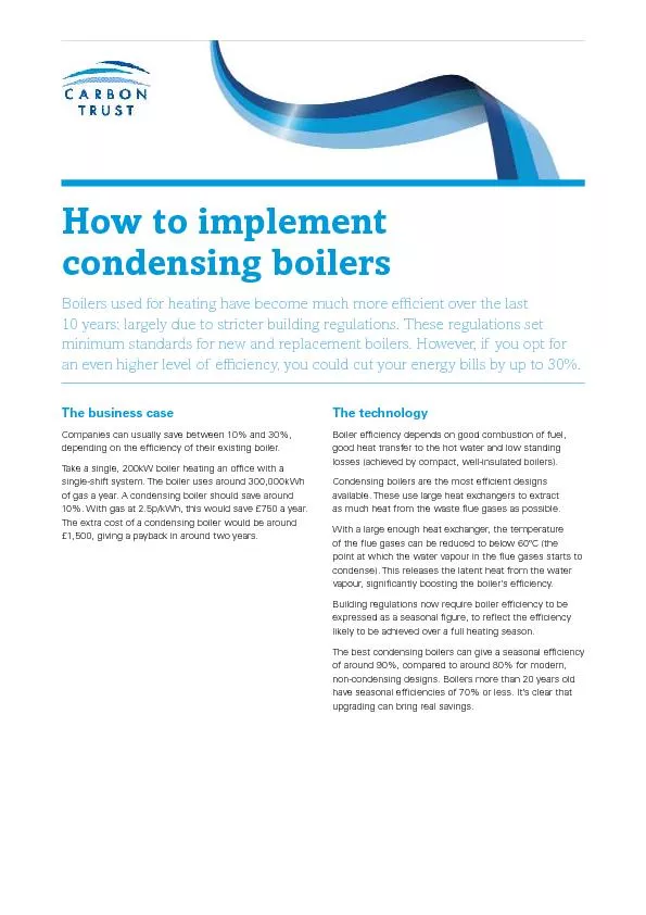 How to implement condensing boilers