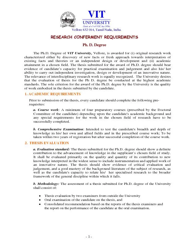 Research conferment requirements