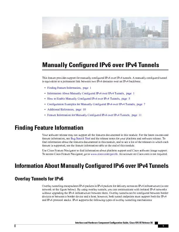 Manually Configured IPv6 over IPv4 Tunnels