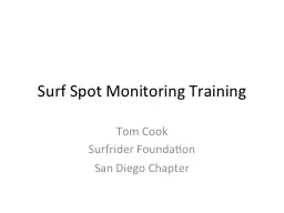 Surf Spot Monitoring Training