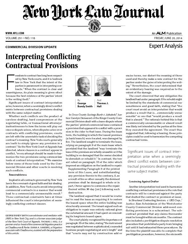 Interpreting conflicting contractual provisions