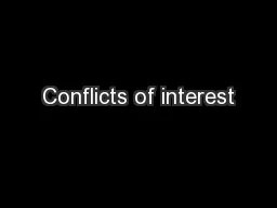 Conflicts of interest