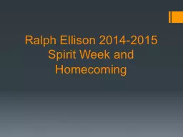 Ralph Ellison 2014-2015 Spirit Week and Homecoming