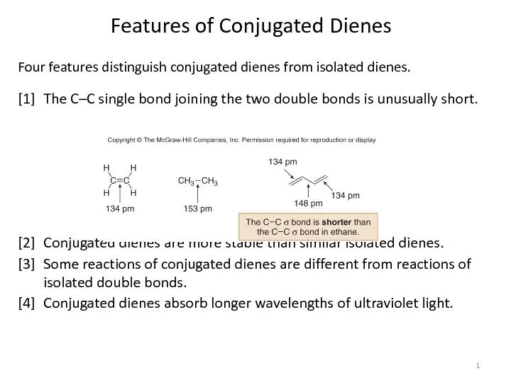 Features of conjugated dienes