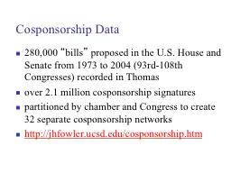 Cosponsorship Data