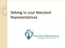 Talking to your Maryland Representatives