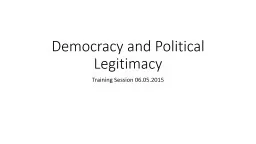 Democracy and Political Legitimacy