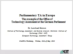 Parliamentary TA in Europe