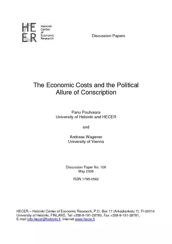 The economic costs and the political allure of conscription