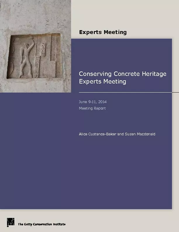 Conserving Concrete Heritage Experts  Meeting