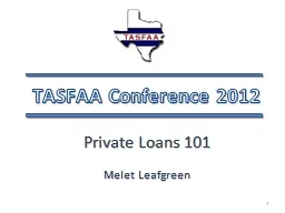 1 TASFAA Conference 2012