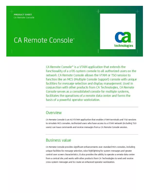 CA remote console