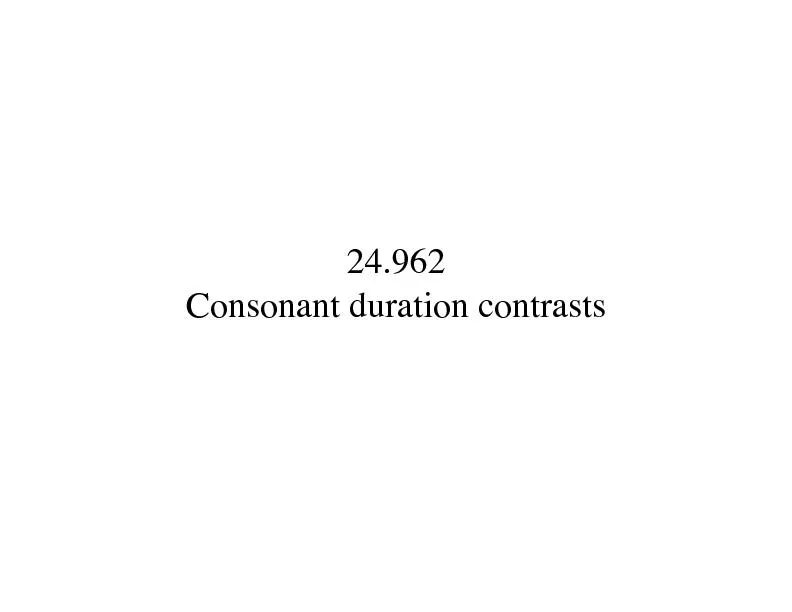 Consonant duration contrasts