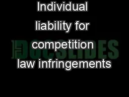 Individual liability for competition law infringements