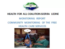HEALTH FOR ALL COALITION-SIERRA LEONE
