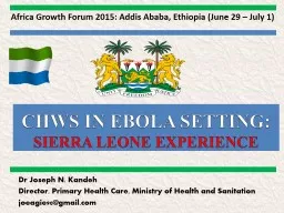 CHWs in Ebola setting: