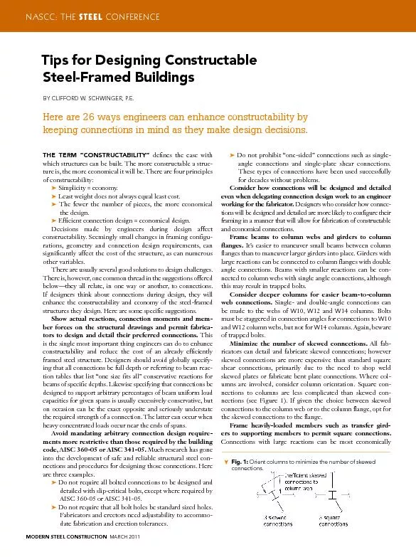 Tips for designing constructable steel- framed buildings